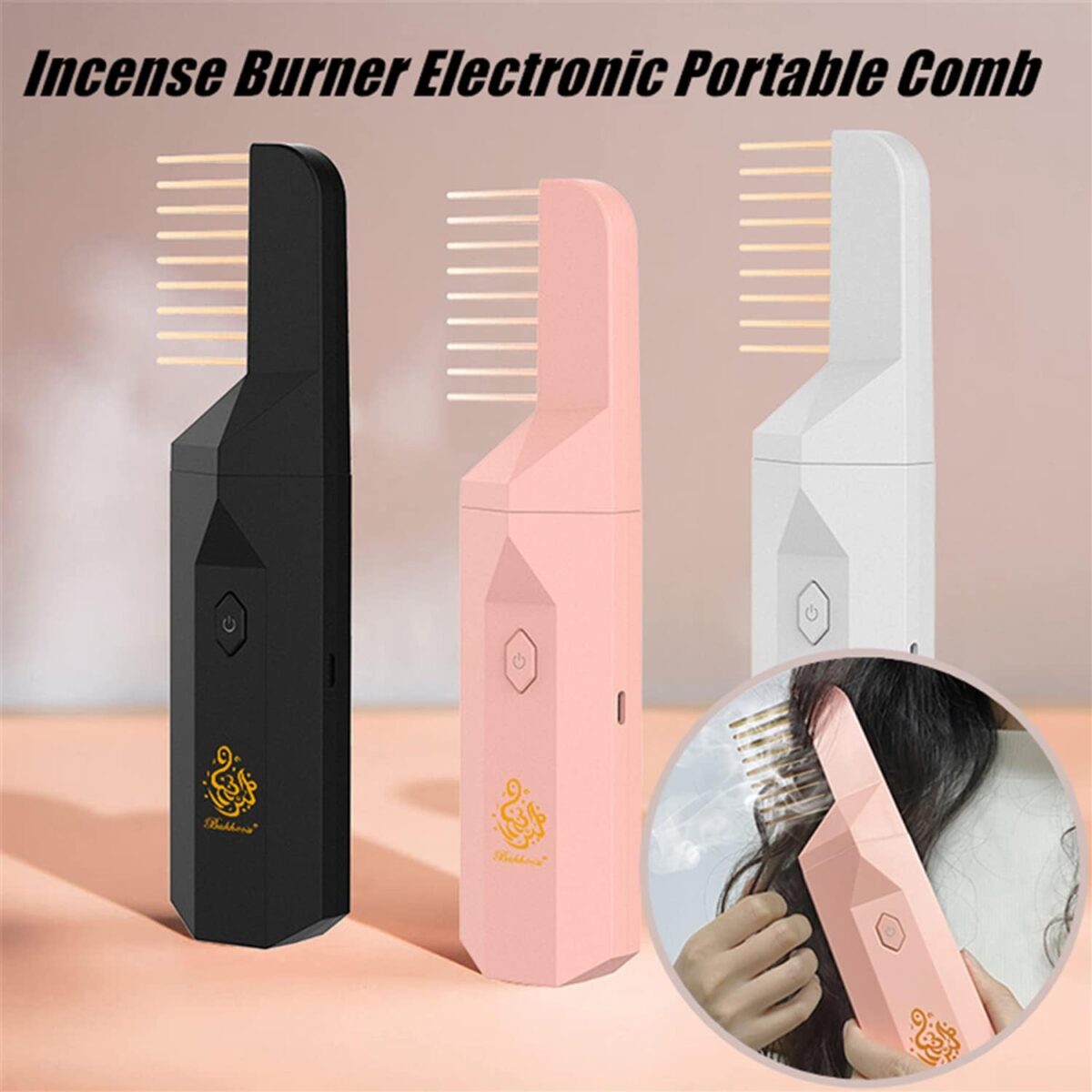 Electronic Portable Incense/Bakhoor Burner Hair Comb - Image 2