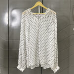 Cute Puffed Sleeves Tunic-Black and White