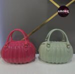 Glossie Puff Bag with Chain-Green - Image 3