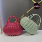 Glossie Puff Bag with Chain-Green