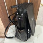 Sleek Leather Bagpack- Black - Image 6