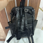 Sleek Leather Bagpack- Black