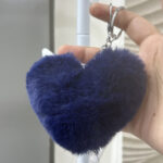 FURRY HEART KEYCHAIN-BLUE
