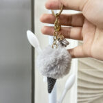 FURRY ICECREAM KEYCHAIN-GREY